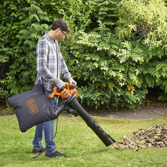 Black & Decker Листосъбирач / Издухвател Чанта за ръка Електрически 2600W с Максимална Скорост на Въздуха 315км/ч