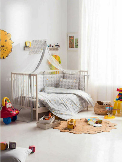 Vesta Home Dream Baby Sheets Set Crib Cotton Gray 120x165cm 3pcs
