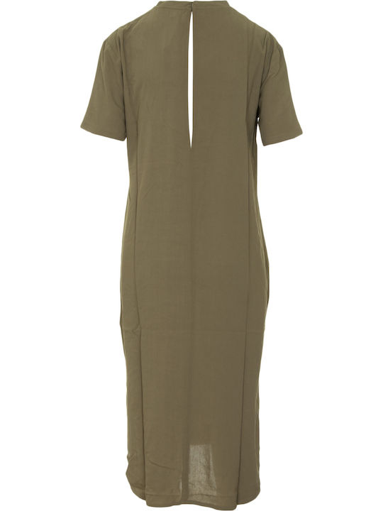 Superdry Sommer Midi Kleid Khaki