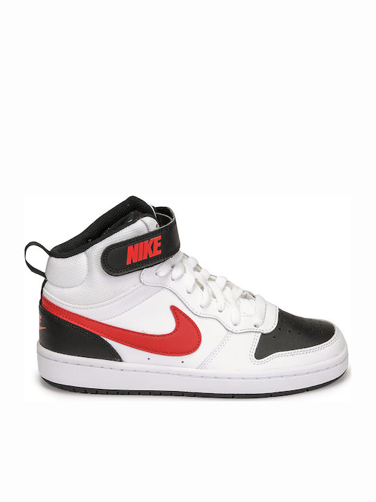 Court Borough Mid Παιδικά Sneakers High με Σκρατς Λευκά CD7782-110