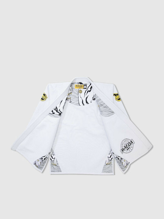 Maeda Beast Series Tiger Gi Мъжка Униформи Бразилско джу джицу Бяла