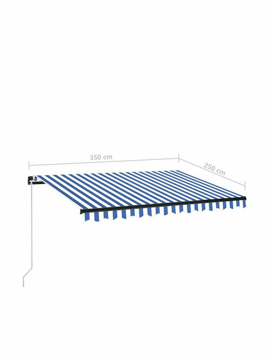 vidaXL Τέντα Βεράντας με Led Μπλε / Λευκό 3.5x2.5m