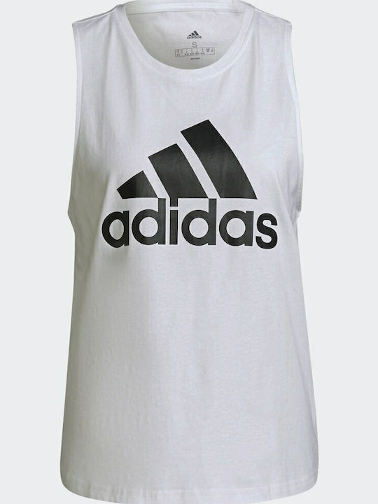 Essentials Big Logo Women's Summer Sleeveless White Cotton Blouse