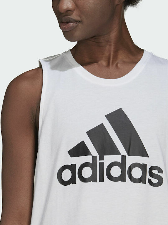 Essentials Big Logo Women's Summer Sleeveless White Cotton Blouse