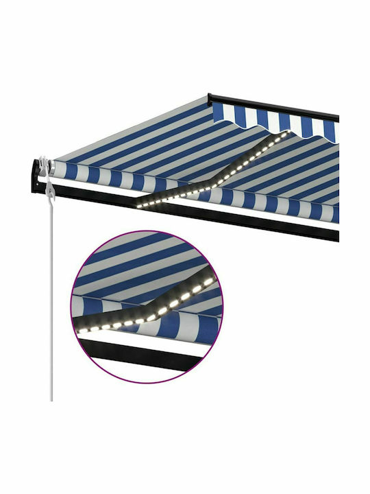 vidaXL Zelt Terrasse mit LEDs & Wind Sensor Blue / White 3x2.5m