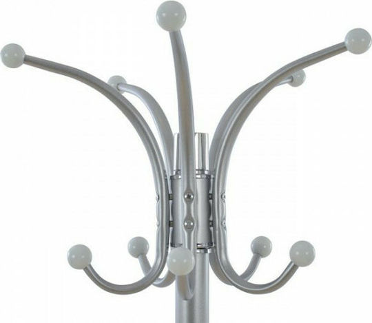 Freebox Freistehender Kleiderständer Metallisch Silber 37x37x170cm