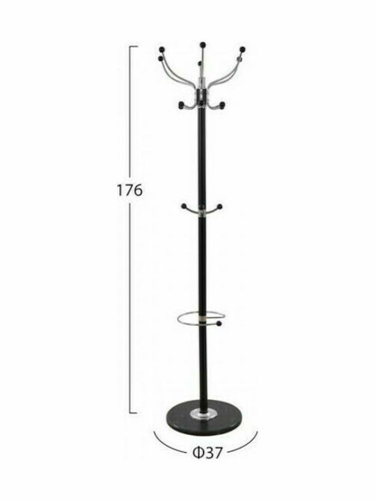Freebox Καλόγερος Μεταλλικός Μαύρος 37x37x176cm