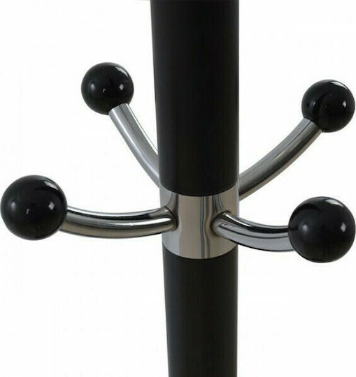 Freebox Metallic Coat Rack with Umbrella Holder Black Rotating with Marble Base 37x37x176cm