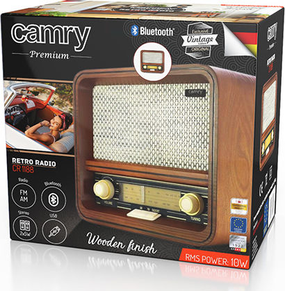 Camry CR 1188 Retro Επιτραπέζιο Ραδιόφωνο Ρεύματος με Bluetooth και USB Καφέ