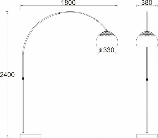 Lampă de Podea Î240cm. Argintiu Lampă de Podea Î240cm. Argintiu