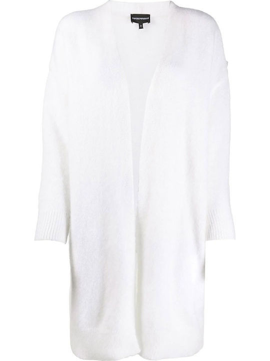 Lange Damen Strickjacke Weiß