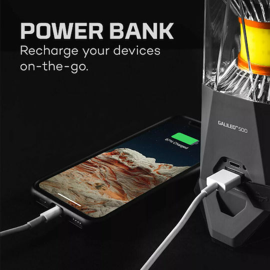 Nebo Galileo Rechargeable Lantern for Camping with Flashlight & Powerbank 500lm