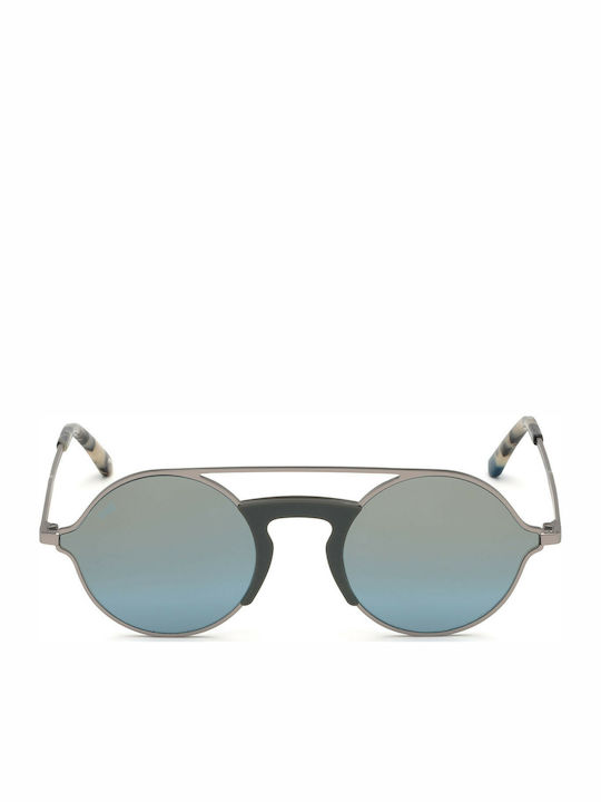 Web Sunglasses with Gray Metal Frame and Green Mirror Lens WE0247 09Q