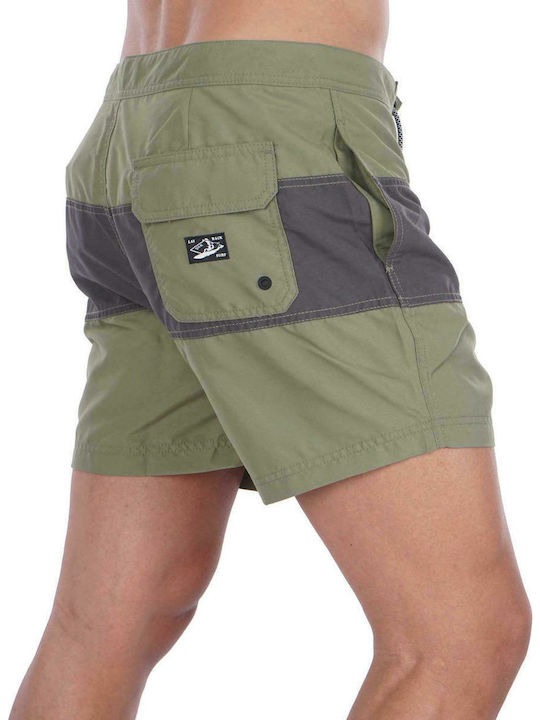 Surf Retro Men's Swimwear Shorts Khaki Striped