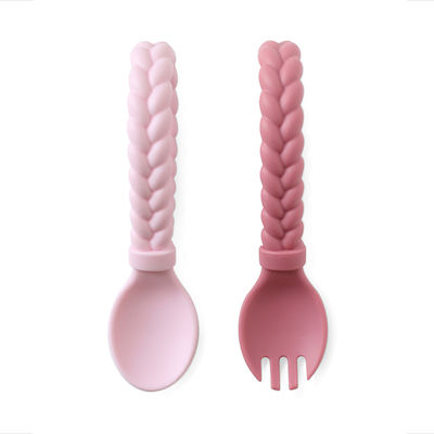 Itzy Ritzy Baby Set with Fork made of Silicone for 6+ months Pink 2pcs