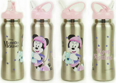 Gim Kids Water Bottle Minnie Stainless Steel Silver 580ml