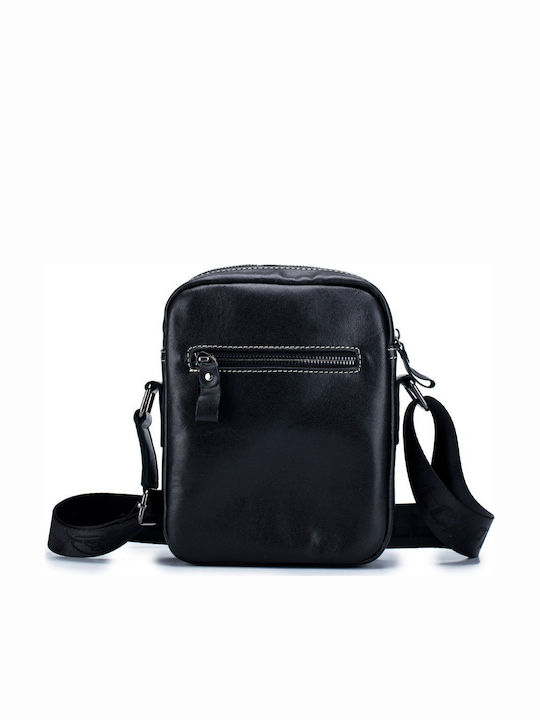 Leather Men's Shoulder / Crossbody Bag Black