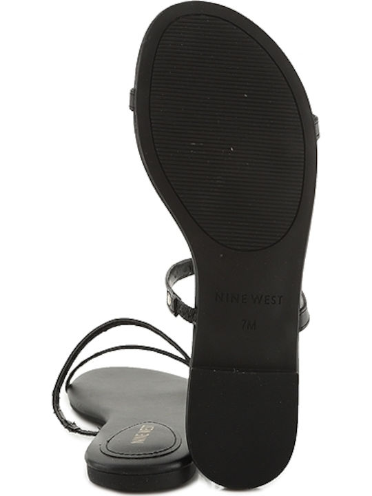 Brandie 3 A Leather Women's Flat Sandals in Black Color