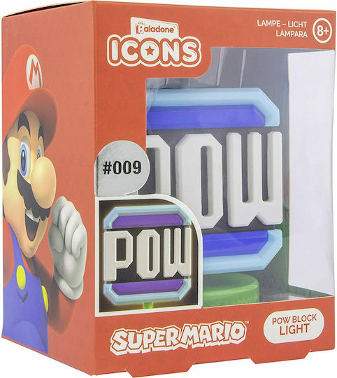 Paladone Lampă decorativă pentru copii Super Mario Pow Block Multicolor