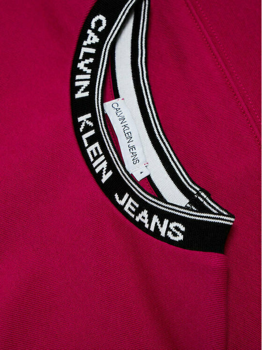 Fleece Παιδικό Φούτερ Ροζ Intarsia