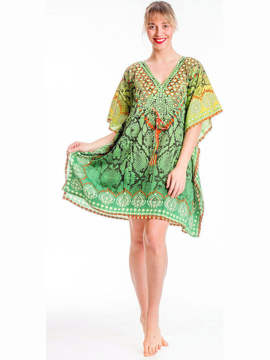 Rima Beachwear Women's Mini Caftan Beachwear Green