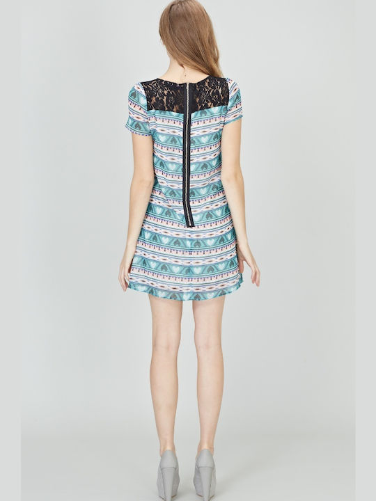 Sugarhill mini aqua dress with print Women's - sh13d4