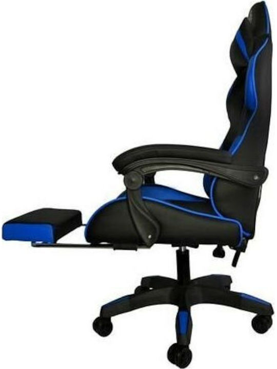 00008978 Καρέκλα Gaming Δερματίνης με Υποπόδιο Μπλε