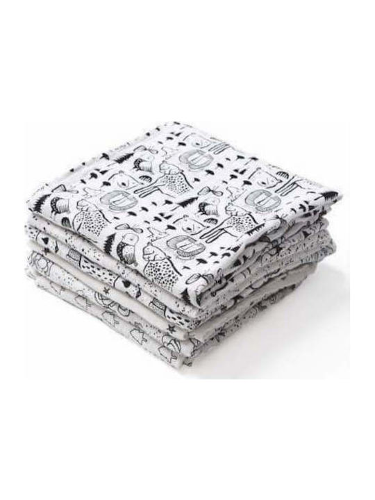 Wee Gallery Wild Piqué-Swaddle-Tuch in Schwarz Farbe 120x120cm. 1Stück