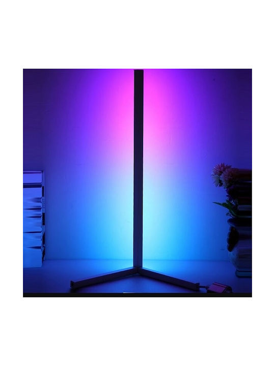 LED Подова Лампа В143xД40см. с RGB Светлина Черен
