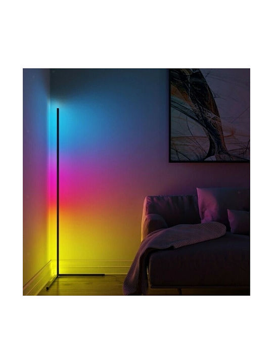 LED Подова Лампа В143xД40см. с RGB Светлина Черен