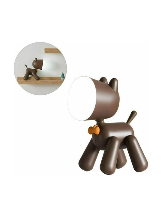 Andowl Kids Decorative Lamp Waggy Puppy Brown 15x9x21εκ.