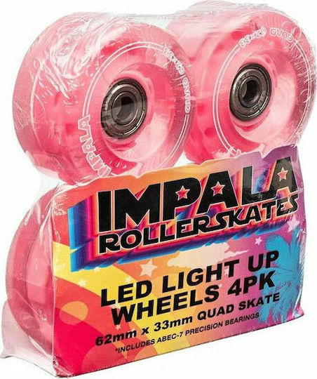 Impala Roți Skateboard 62mm Roți luminoase 4 bucăți roz, 62mm