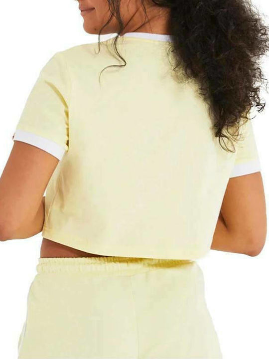 Ellesse Women's Summer Crop Top Cotton Short Sleeve Light Yellow