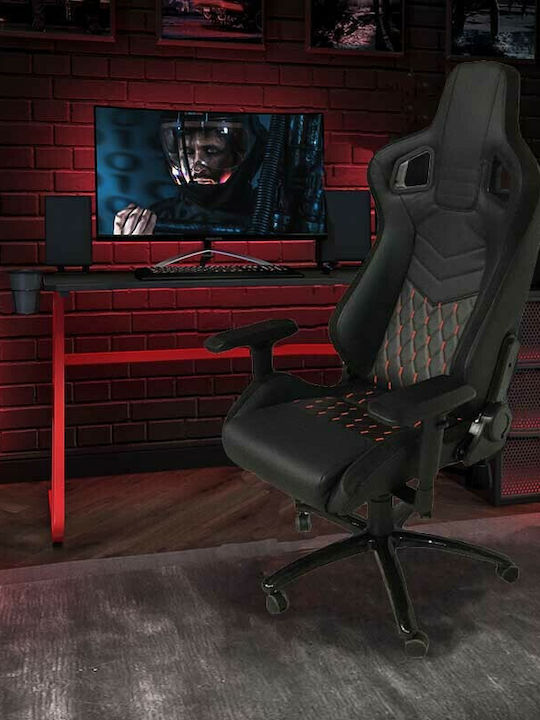 Carner 0017168 Καρέκλα Gaming Δερματίνης με Ρυθμιζόμενα Μπράτσα Μαύρη