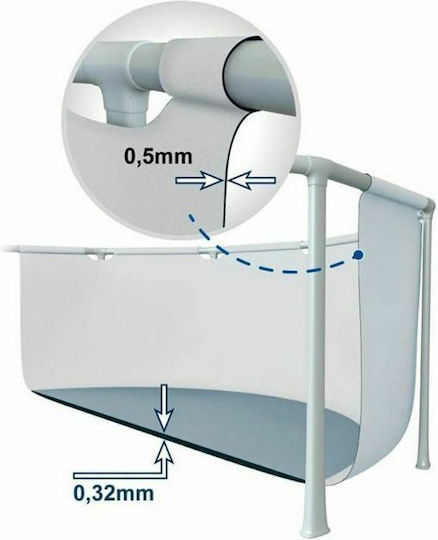 Intex Prism Στρογγυλή Πισίνα PVC 6503lt με Μεταλλικό Σκελετό 366x76εκ. Γκρι