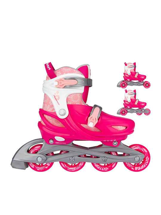 Nijdam Floral Switch Inline Αυξομειούμενα Rollers Ροζ Παιδικά Nijdam Floral Switch Inline Αυξομειούμενα Rollers Ροζ Παιδικά