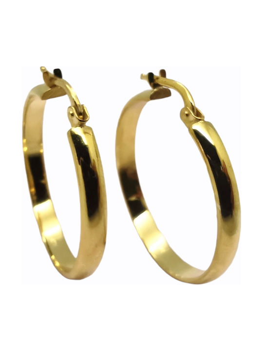 Earrings handmade half round hoops in gold plated silver 925