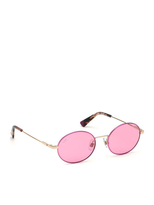 Web Women's Sunglasses with Purple Metal Frame and Pink Lens WE0255 32S