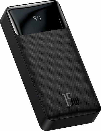 Baseus Bipow Power Bank 20000mAh 15W с 2 USB-A порта и USB-C порт Черен