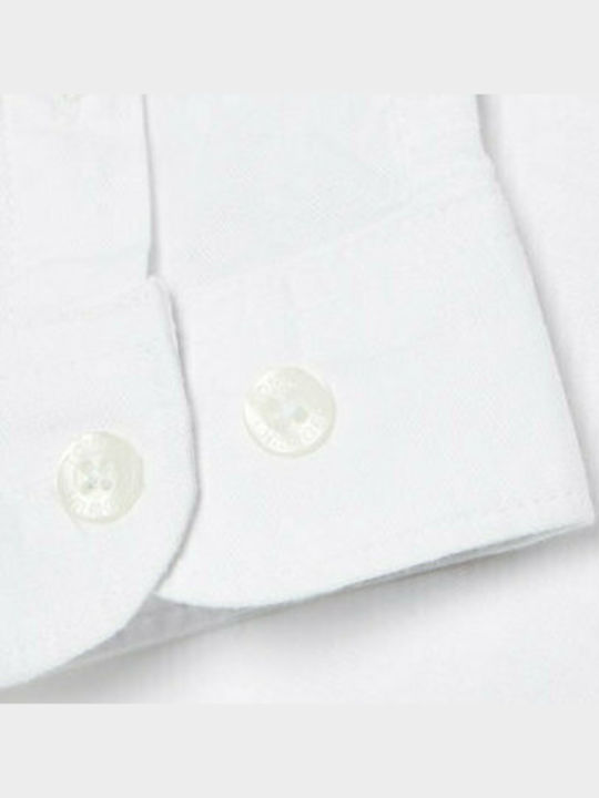 Kids One Color Long-Sleeved White Shirt