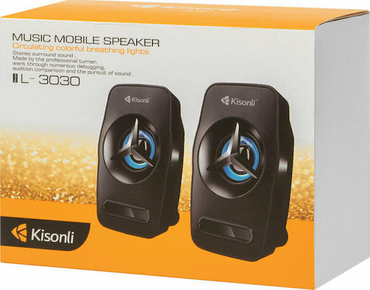 Kisonli L-3030 2.0 Speakers 6W Black