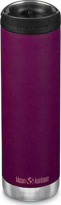 Klean Kanteen TKWide Glass Thermos Stainless Steel BPA Free Purple 592ml with Loop 1008325