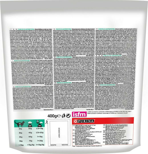 Pro Plan Veterinary Diets Gastrointestinal Ξηρά Τροφή χωρίς Γλουτένη για Ενήλικες Γάτες με Ευαίσθητο Γαστρεντερικό με Κοτόπουλο / Χοιρινό 0.4kg