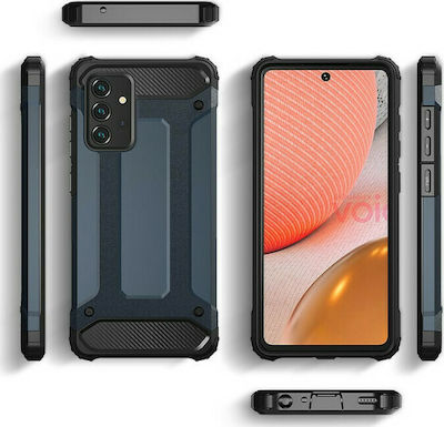 Hurtel Hybrid Armor Umschlag Rückseite Kunststoff Blau (Galaxy A72)