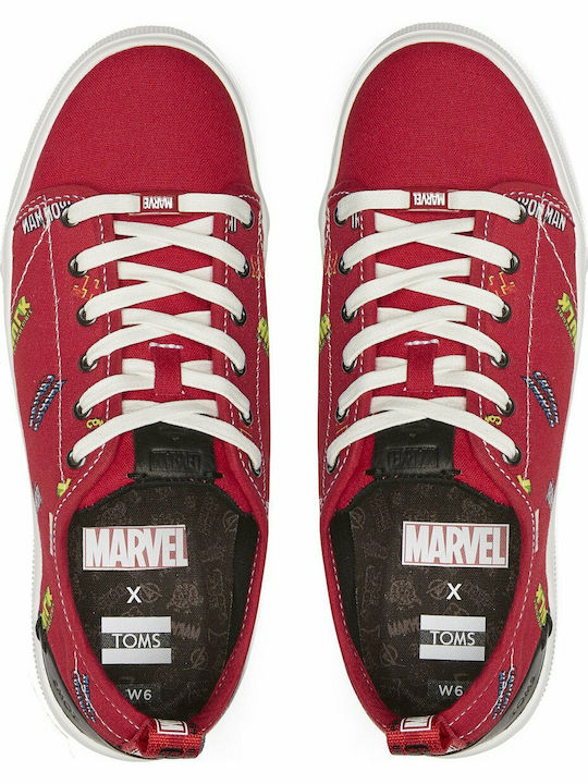 Toms Marvel Logos Printed Sneakers Red