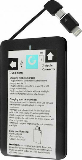 GRAB N GO Power Bank 2600mAh cu Port USB-A Negru