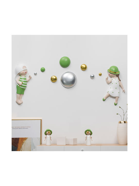 Ravenna Polyresin Wall Ornament Planet Green