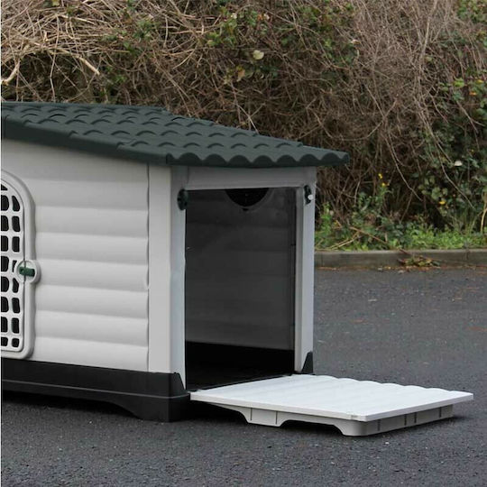 Vesta Dog House with Door Dog House Plastic Outdoor White 91.4x68.9x66cm