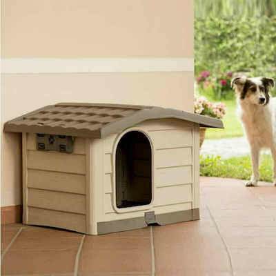 Bama Bungalow Hundehaus Kunststoff Außenbereich Braun 89x75x62cm