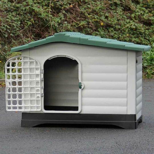 Vesta Dog House with Door Dog House Plastic Outdoor White 91.4x68.9x66cm